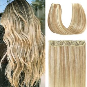 Wire hair extension 12 Inch , #16/613 Light Blonde to Bleach Blonde